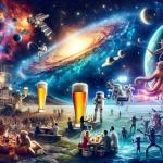 DALL·E 2023-11-12 14.34.20 - A photorealistic image depicting a universal beer party. The scene is a cosmic montage, representing celebrations with beer across the universe. It in.png